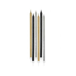 Candele stelo glitterate oro argento nero