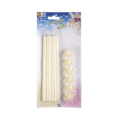 Candeline Stelo avorio torta 20cm compleanno festa ilpianetadelparty