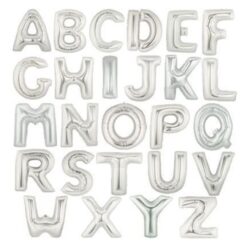 Palloncini Forma di Lettere argento mylar maxi 100cm