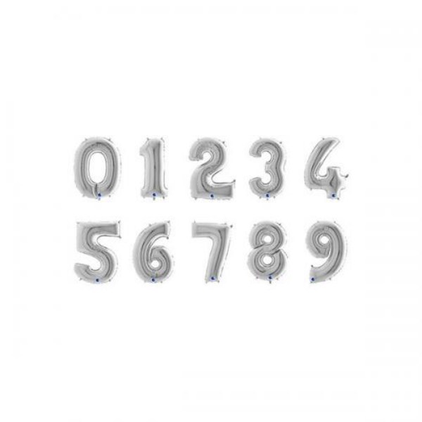 Palloncini Forma di numero argento mylar