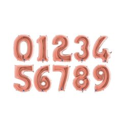 Palloncini Forma di numero rosa gold mylar