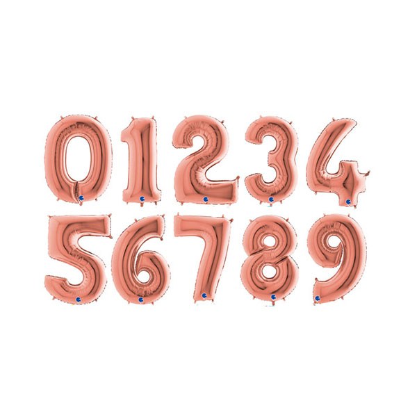 Palloncini Forma di numero rosa gold mylar