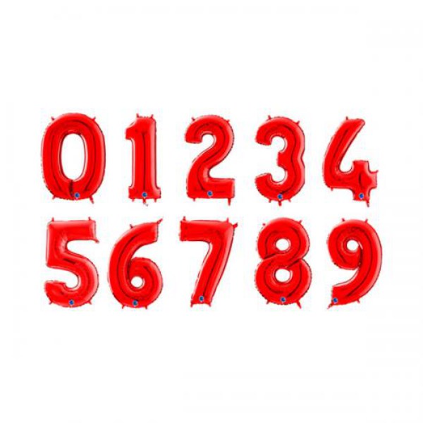 Palloncini Forma di numero rosso mylar