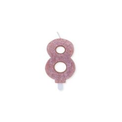 candela numero 8 torta rosa gold glitter torta completanno ilpianetadelparty