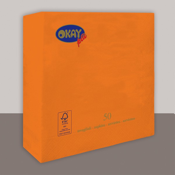 40 Tovaglioli in Carta Biodegradabile 33x33 Tinta Unita Colori Assortiti Arancio Parte Festa Coordinati Tavola 