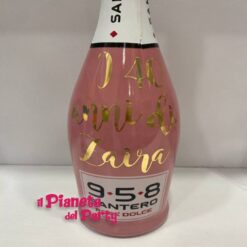 bottiglia santero personalizzata rosa ilpianetadelparty