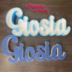 scritta confettata nome personalizzata ilpianetadelparty