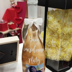 bottiglia santero glitterata rosa gold personalizza